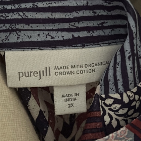 J.Jill organic cotton patterned kimono style top - Picture 4 of 5